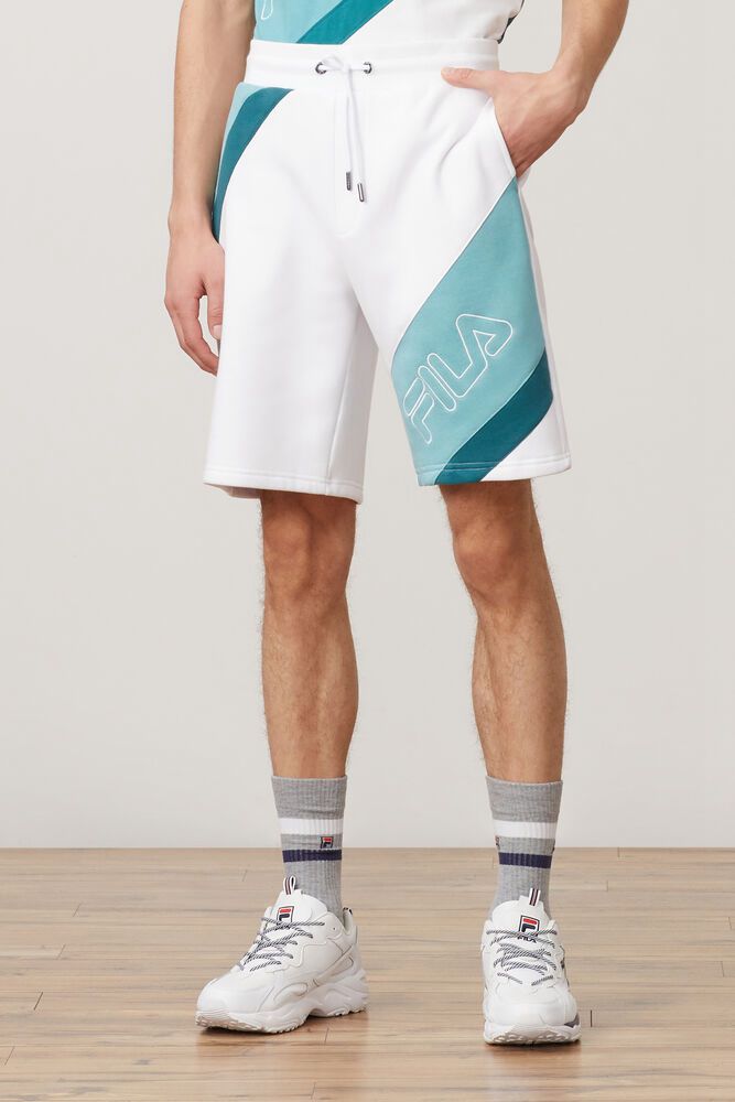 Fila Saburo White Shorts Mens - NZ 96187-EFGM